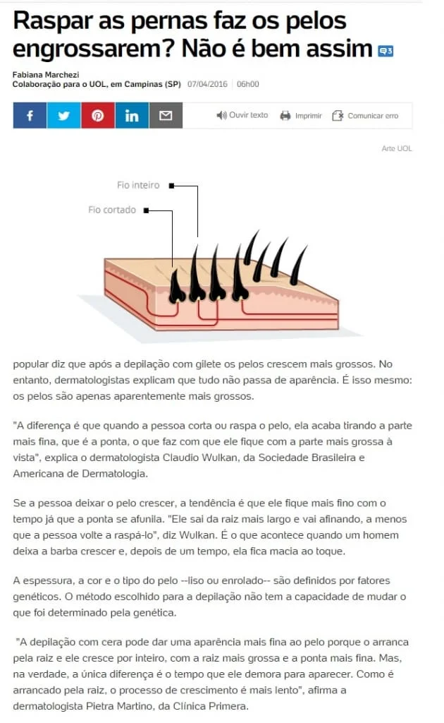 Gilete faz pelos engrossarem
