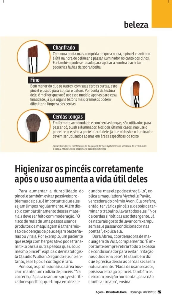 higiene dos pincéis de maquiagem