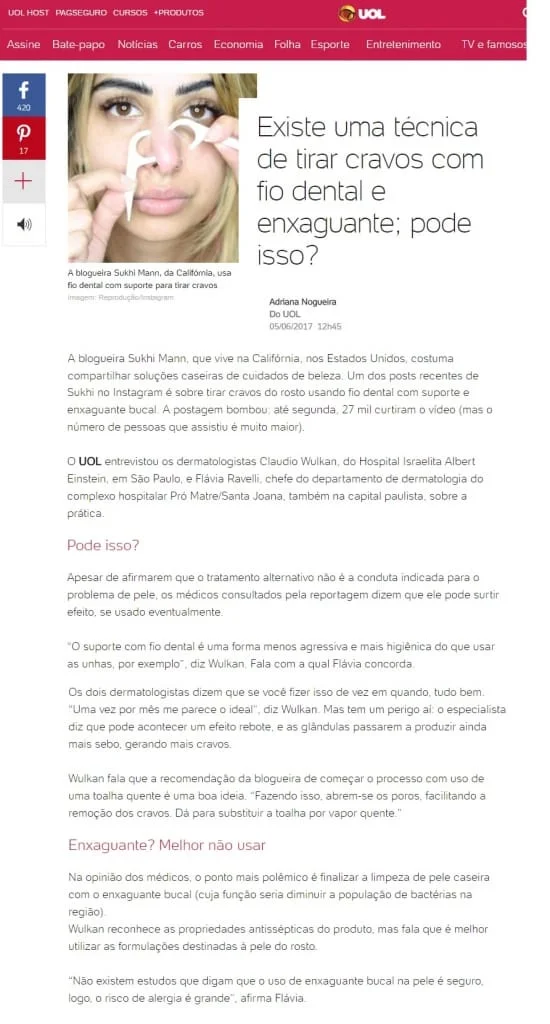 Técnica para tirar cravos