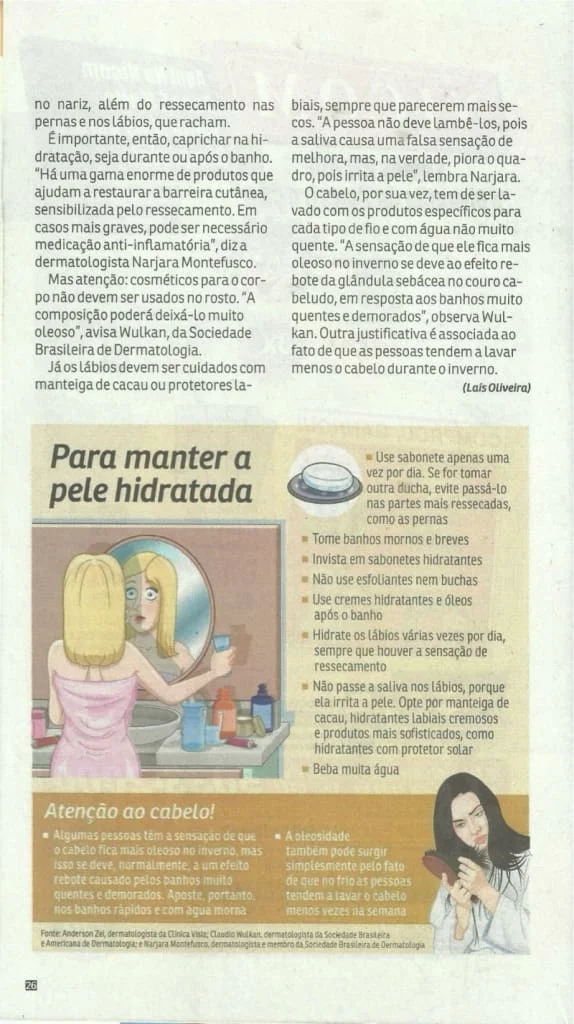 Para manter a pele hidratada