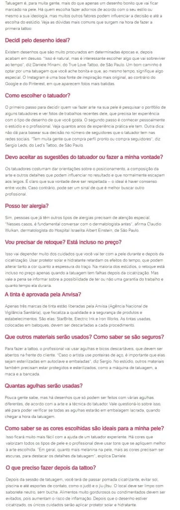 10 perguntas sobre Tatuagem