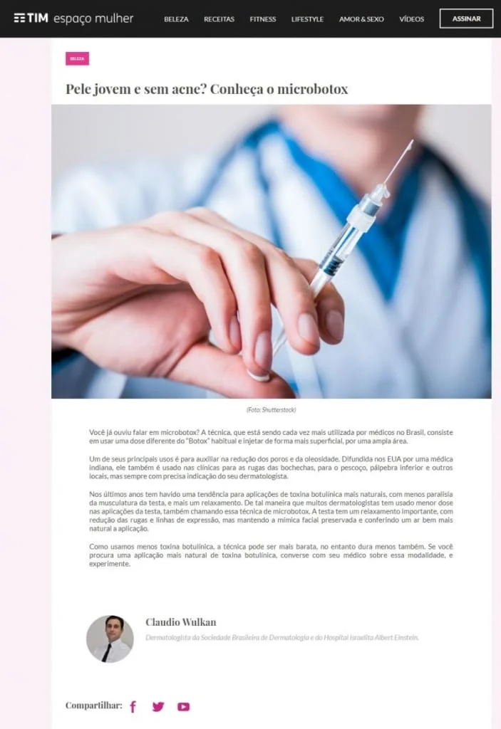 Pele jovem e sem acne