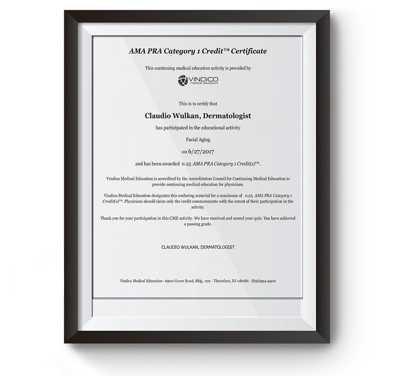Diploma e certificado do Dr. Claudio Wulkan