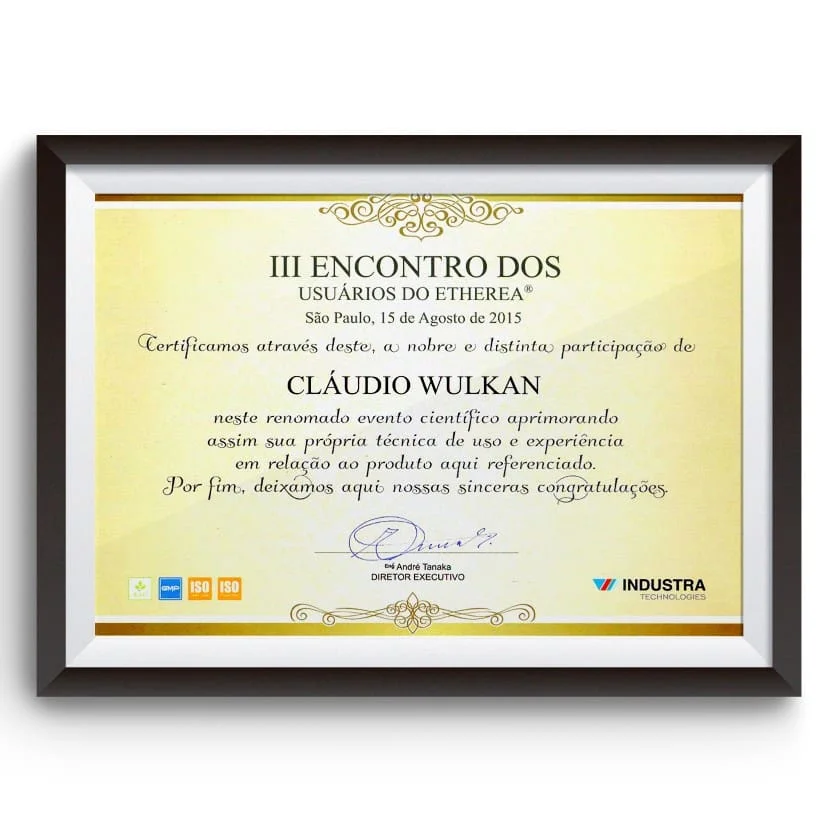 Diploma e certificado do Dr. Claudio Wulkan