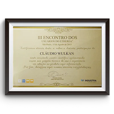 Diploma e certificado do Dr. Claudio Wulkan