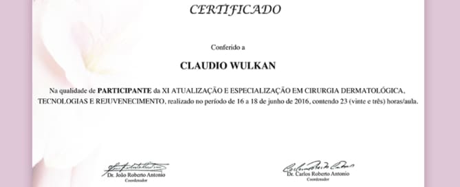 Certificado de participação.