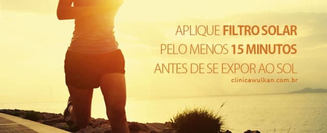 Aplique filtro solar pelo menos 15 minutos antes de se expor ao sol