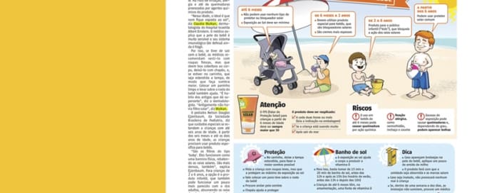 Bebês até 6 meses de idade não podem usar protetor solar.