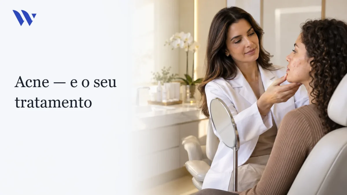 Dermatologista da Clínica Wulkan avaliando paciente em consultório — Acne e o seu tratamento