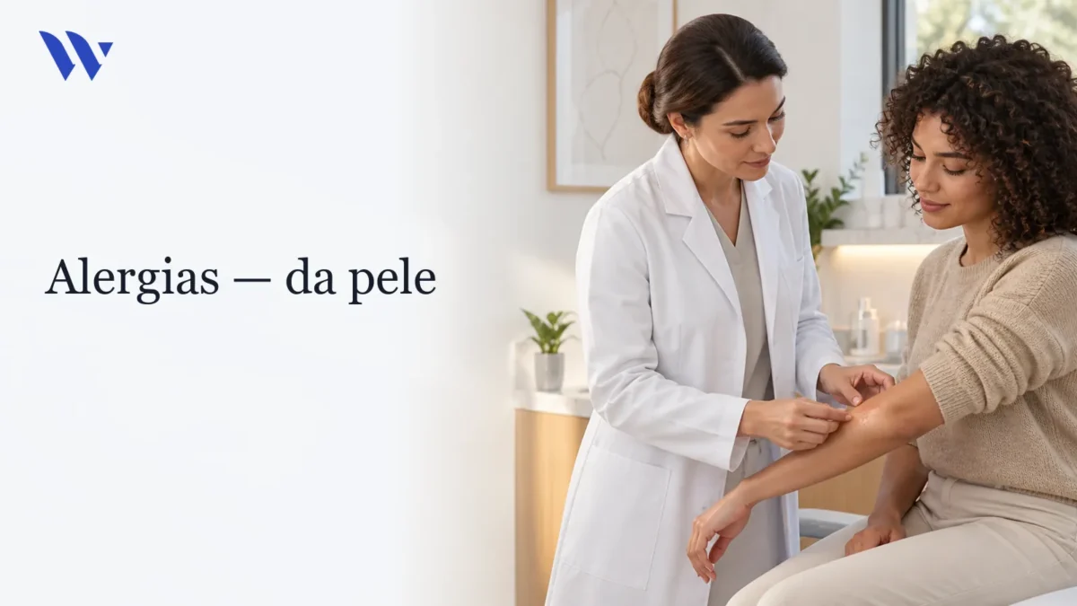 Dermatologista da Clínica Wulkan avaliando paciente em consultório — Alergias da Pele