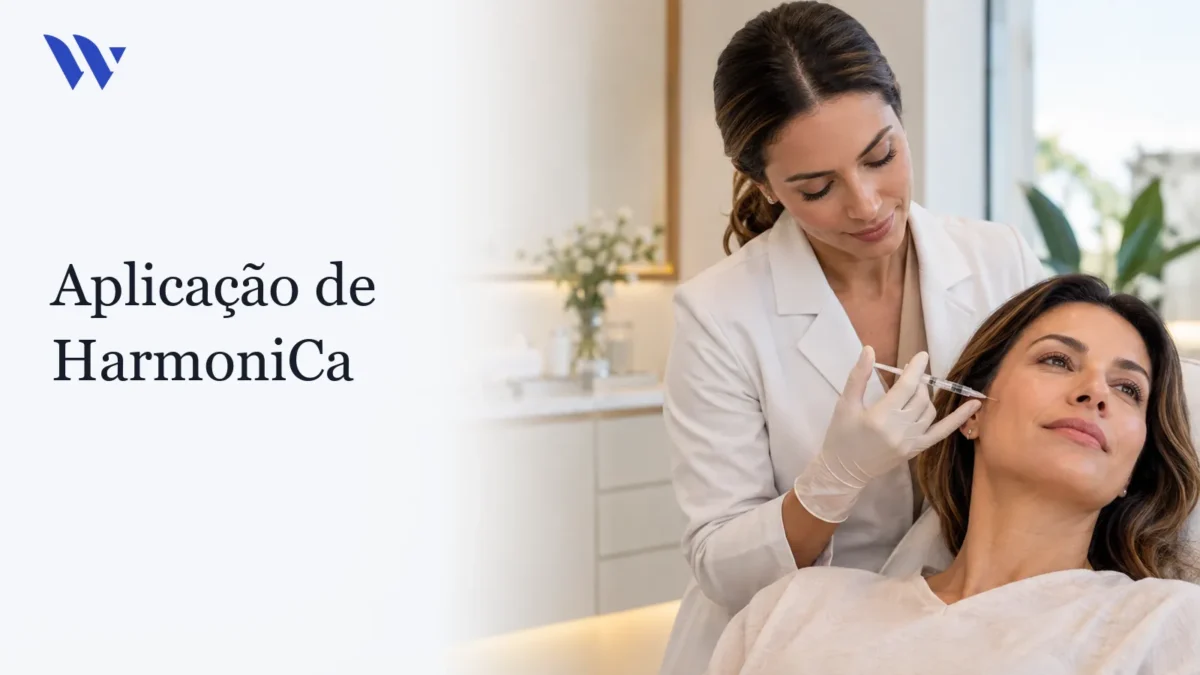 Dermatologista da Clínica Wulkan avaliando paciente em consultório — Aplicação de HarmoniCa