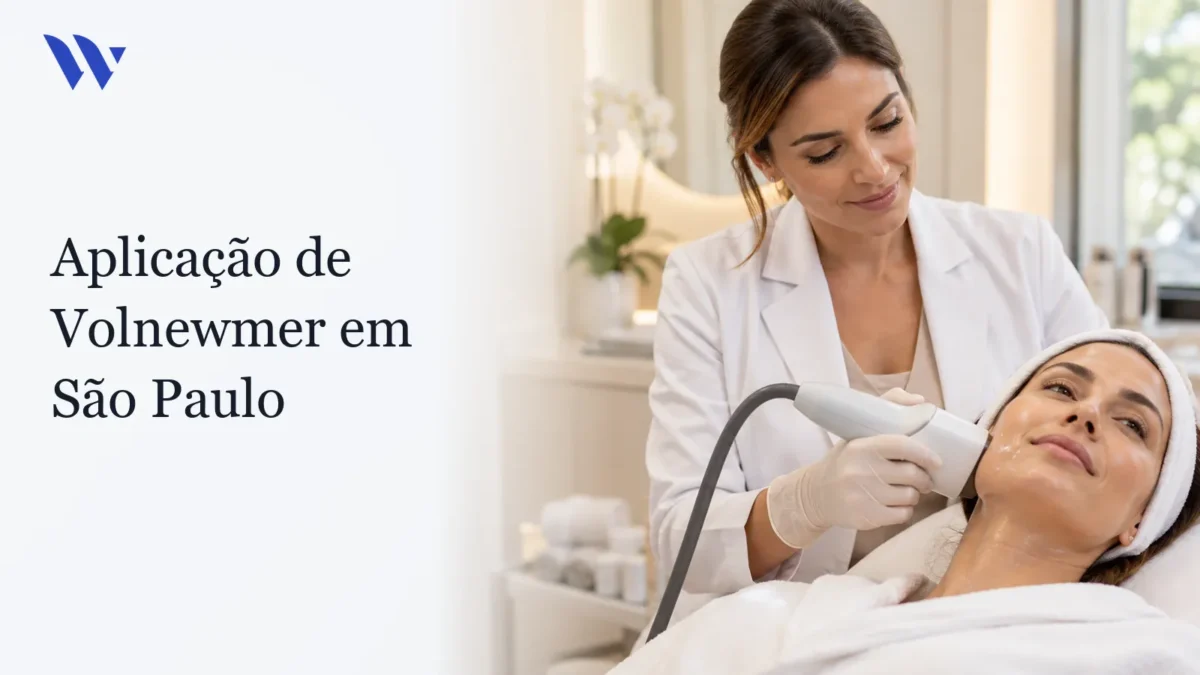 Dermatologista da Clínica Wulkan avaliando paciente em consultório — Aplicação de Volnewmer em São Paulo