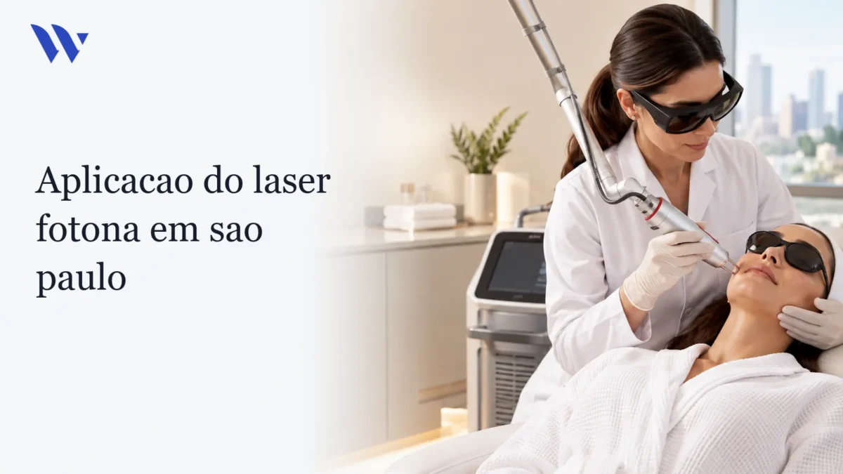 Dermatologista da Clínica Wulkan avaliando paciente em consultório — Aplicacao do laser fotona em sao paulo