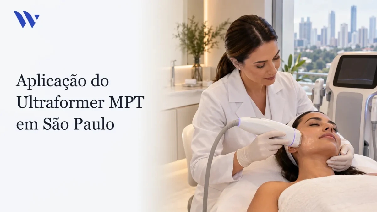 Dermatologista da Clínica Wulkan avaliando paciente em consultório — Aplicação do Ultraformer MPT em São Paulo