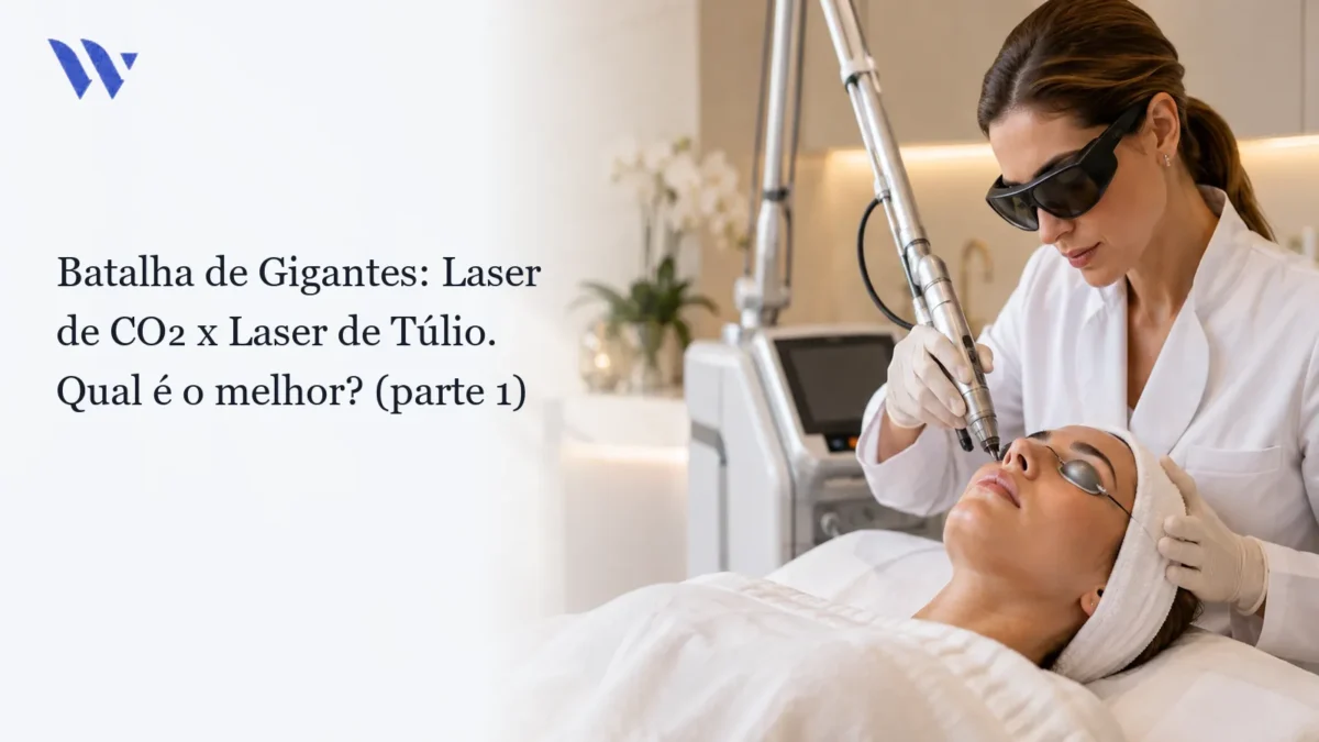 Dermatologista da Clínica Wulkan avaliando paciente em consultório — Batalha de Gigantes: Laser de CO2 x Laser de Túlio. Qual é o melhor? (parte 1)