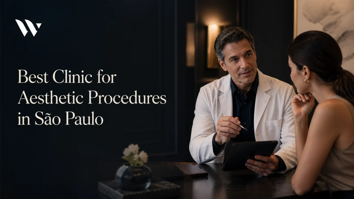 Doctor reviewing a treatment plan with a patient in a consulting room — best clinic for aesthetic procedures in São Paulo