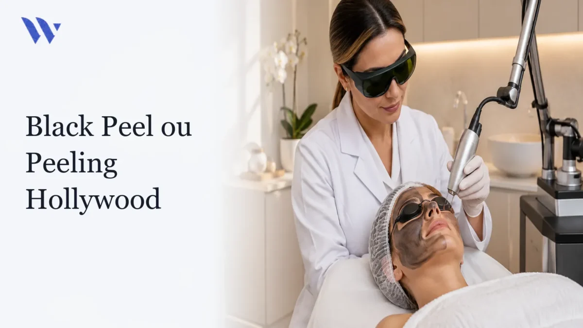 Dermatologista da Clínica Wulkan avaliando paciente em consultório — Black Peel ou Peeling Hollywood