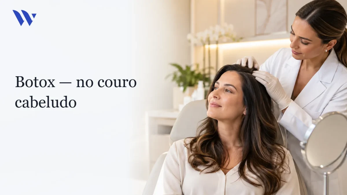 Dermatologista da Clínica Wulkan avaliando paciente em consultório — Botox no couro cabeludo