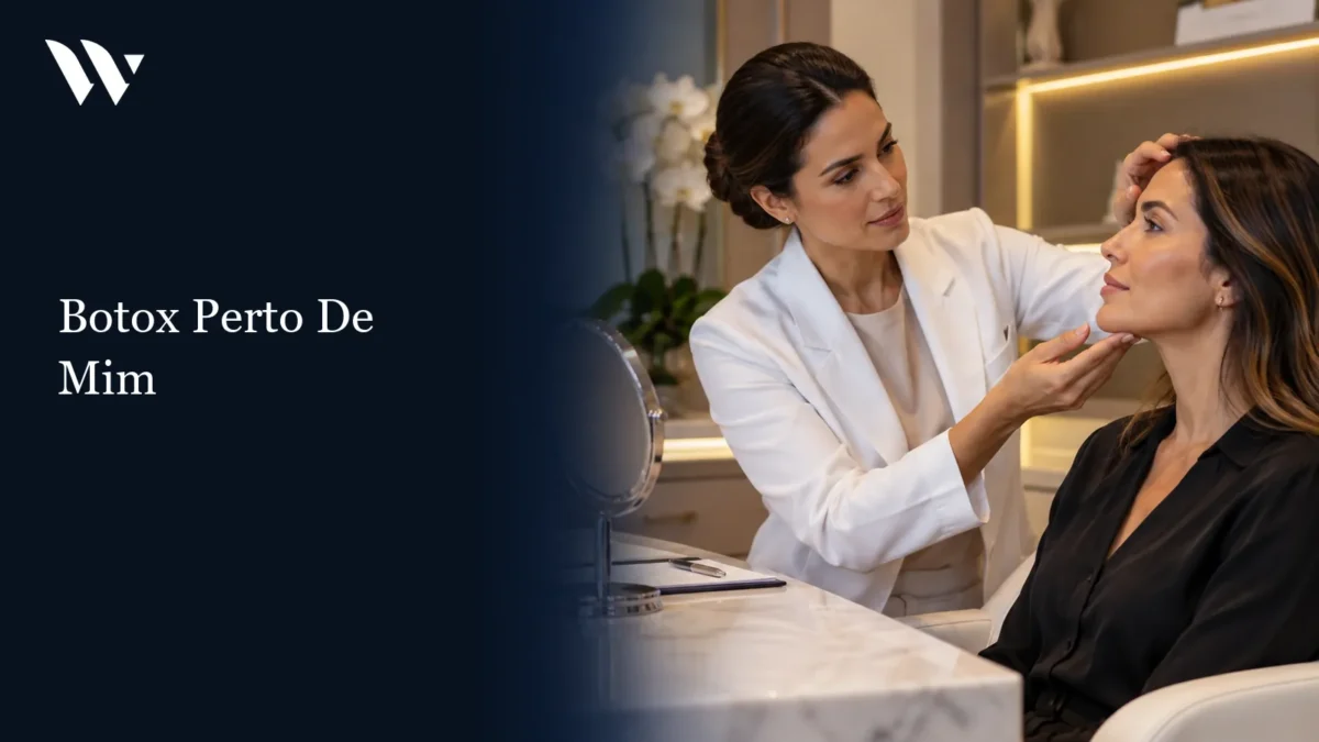 Avaliação facial em consultório antes da aplicação de toxina botulínica — botox perto de mim