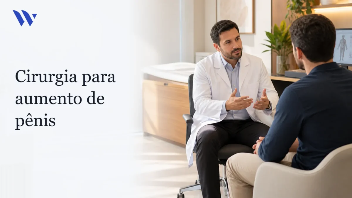 Dermatologista da Clínica Wulkan avaliando paciente em consultório — Cirurgia para aumento de pênis