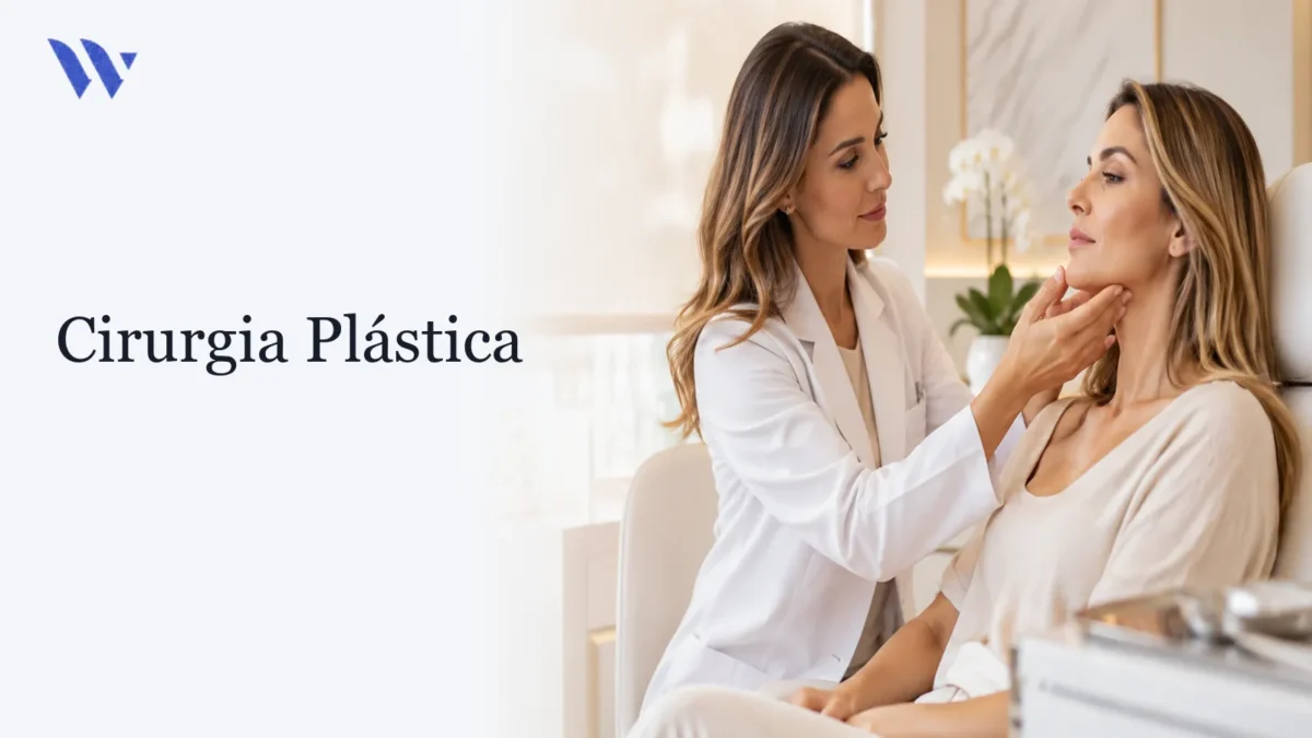 Dermatologista da Clínica Wulkan avaliando paciente em consultório — Cirurgia Plástica