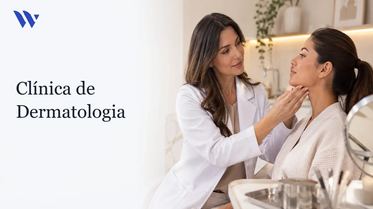 Dermatologista da Clínica Wulkan avaliando paciente em consultório — Clínica de Dermatologia