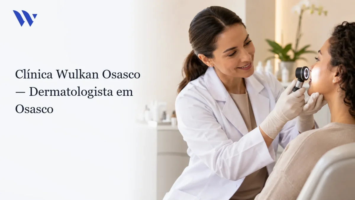 Clínica Wulkan Osasco — Dermatologista em Osasco — Clínica Wulkan Dermatologista da Clínica Wulkan avaliando paciente em consultório — Clínica Wulkan Osasco — Dermatologista em Osasco