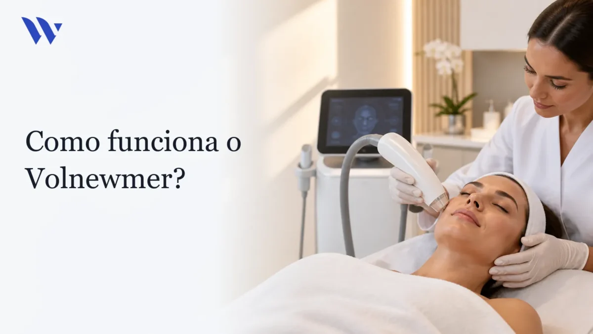 Dermatologista da Clínica Wulkan avaliando paciente em consultório — Como funciona o Volnewmer?