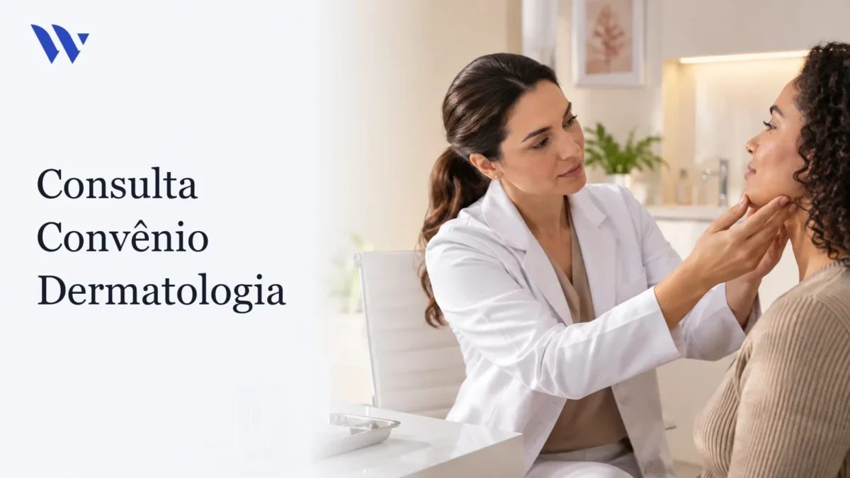 Dermatologista da Clínica Wulkan avaliando paciente em consultório — Consulta Convênio Dermatologia