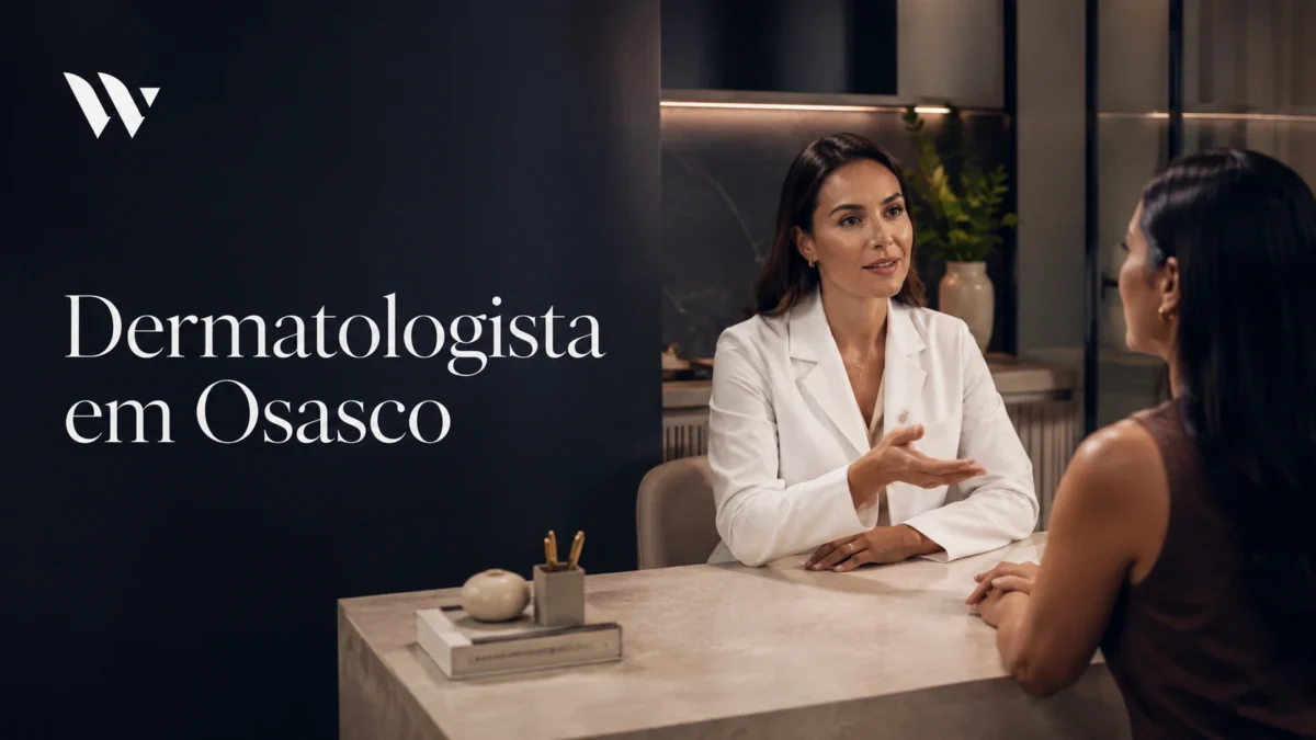 Médica atendendo uma paciente no consultório da unidade Osasco — dermatologista em Osasco