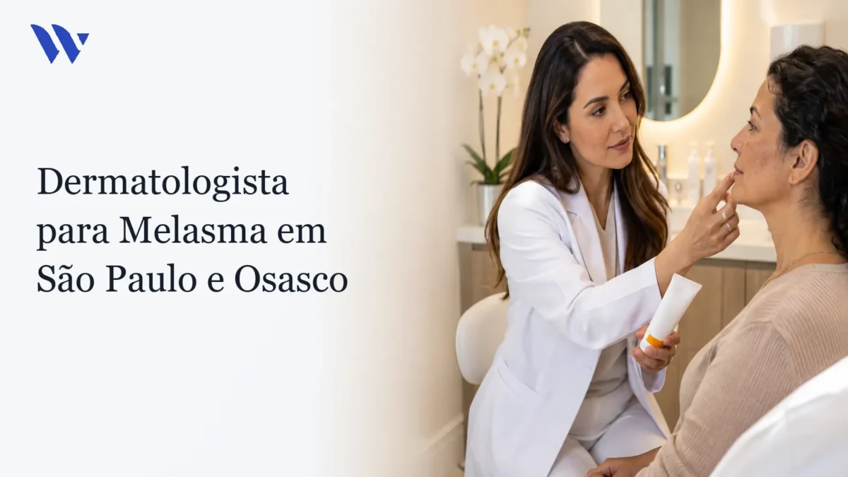 Dermatologista da Clínica Wulkan avaliando paciente em consultório — Dermatologista para Melasma em São Paulo e Osasco