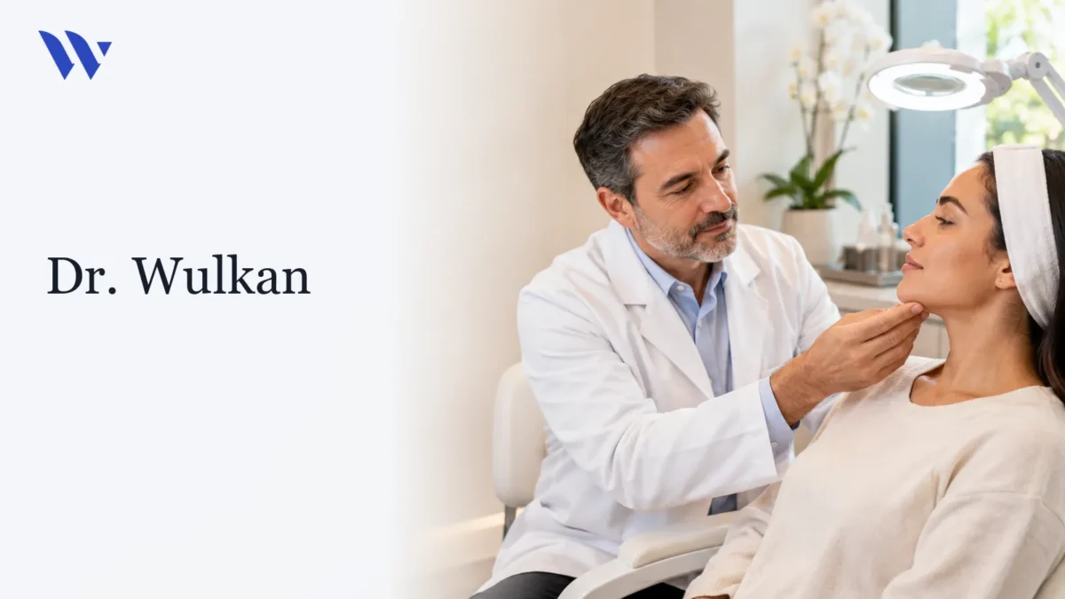 Dermatologista da Clínica Wulkan avaliando paciente em consultório — Dr. Wulkan
