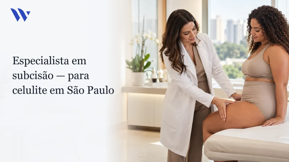 Dermatologista da Clínica Wulkan avaliando paciente em consultório — Especialista em Subcisão para Celulite em São Paulo
