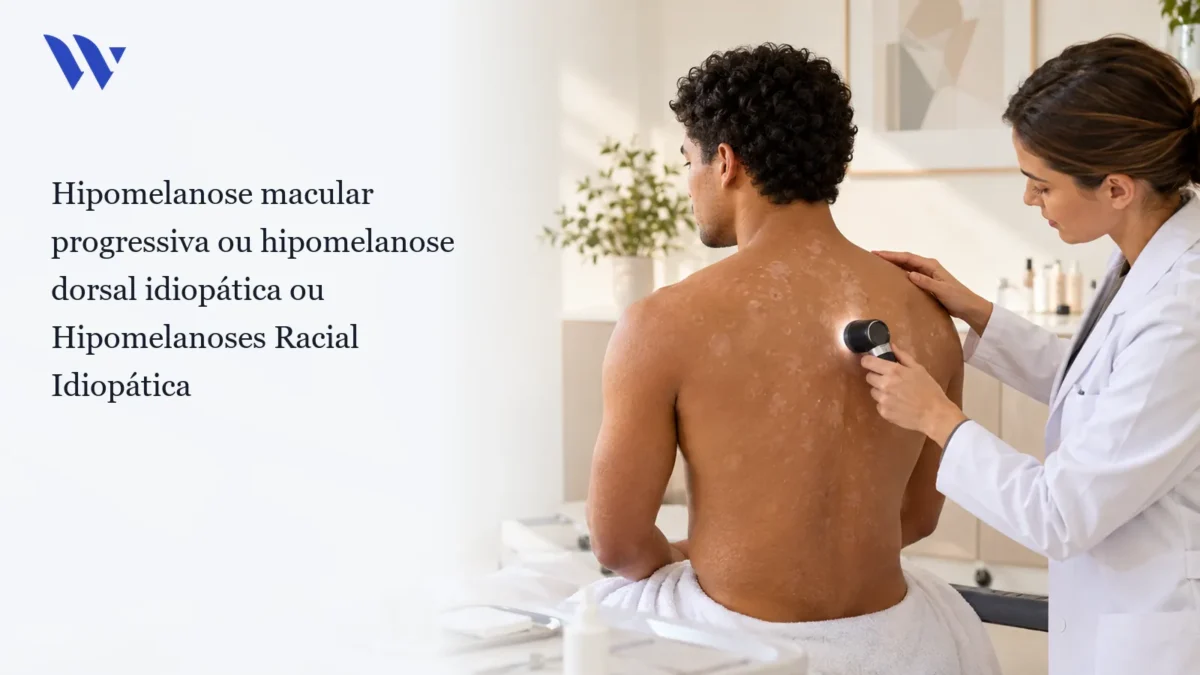 Dermatologista da Clínica Wulkan avaliando paciente em consultório — Hipomelanose macular progressiva ou hipomelanose dorsal idiopática ou Hipomelanoses Racial Idiopática