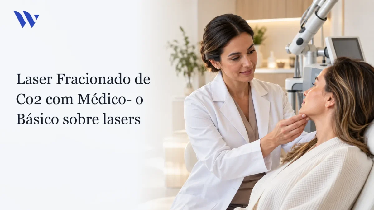 Dermatologista da Clínica Wulkan avaliando paciente em consultório — Laser Fracionado de Co2 com Médico- o Básico sobre lasers