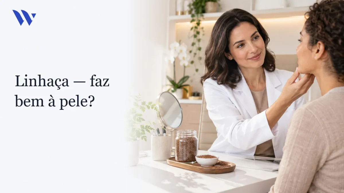Dermatologista da Clínica Wulkan avaliando paciente em consultório — Linhaça faz bem ao organismo e à pele