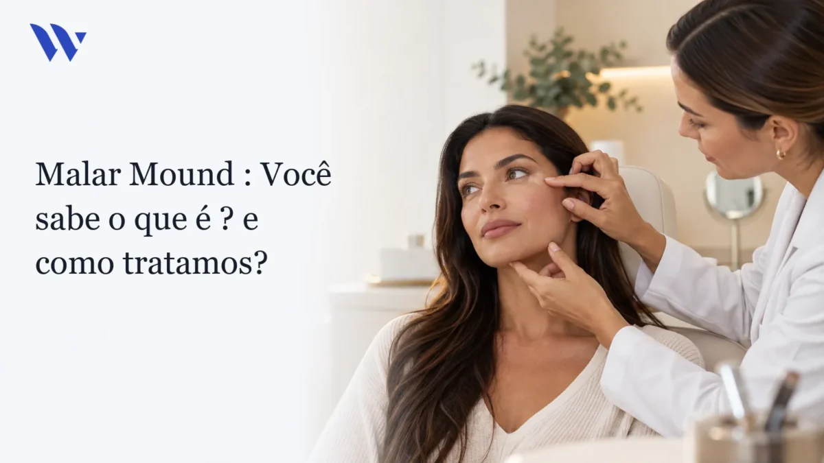 Dermatologista da Clínica Wulkan avaliando paciente em consultório — Malar Mound : Você sabe o que é ? e como tratamos?
