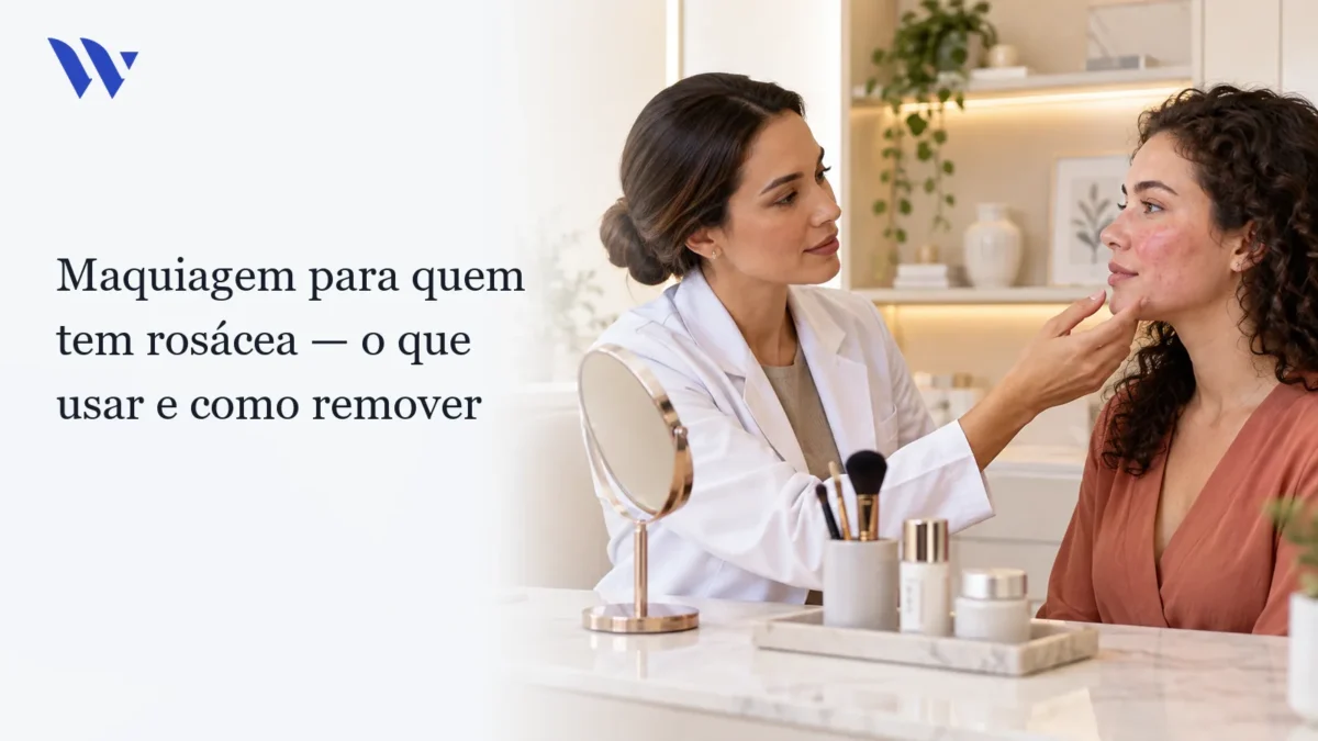 Dermatologista da Clínica Wulkan avaliando paciente em consultório — Maquiagem para Quem Tem Rosácea: o Que Usar e Como Remover