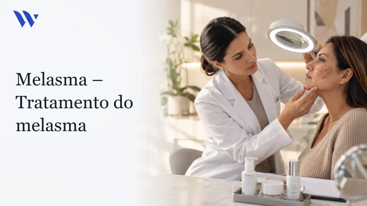 Dermatologista da Clínica Wulkan avaliando paciente em consultório — Melasma – Tratamento do melasma