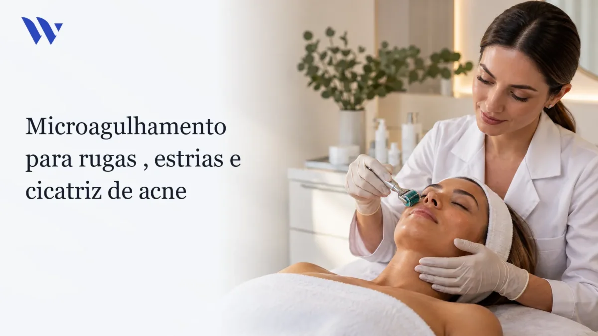 Dermatologista da Clínica Wulkan avaliando paciente em consultório — Microagulhamento para rugas , estrias e cicatriz de acne