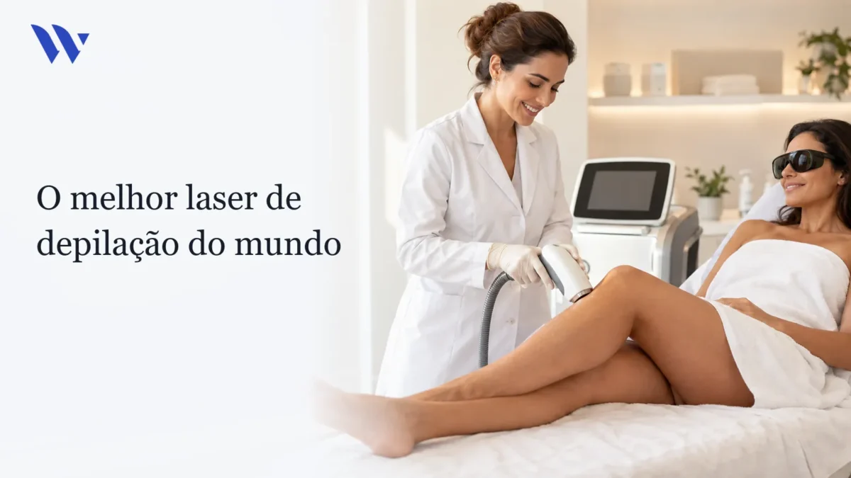 O melhor laser de depilação do mundo — Clínica Wulkan Dermatologista da Clínica Wulkan avaliando paciente em consultório — O melhor laser de depilação do mundo