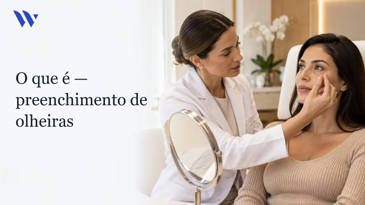 Dermatologista da Clínica Wulkan avaliando paciente em consultório — O que é Preenchimento de Olheiras?