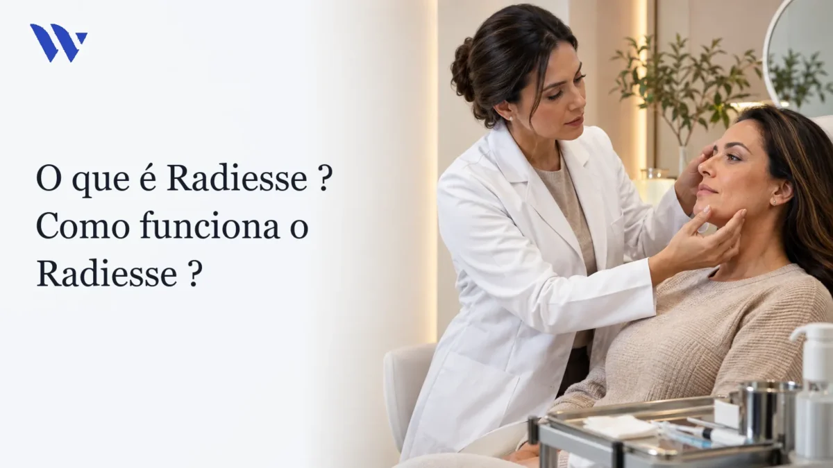 Dermatologista da Clínica Wulkan avaliando paciente em consultório — O que é Radiesse ?  Como funciona o Radiesse ?     