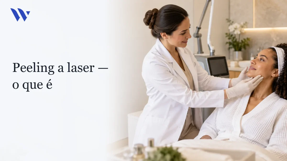Dermatologista da Clínica Wulkan avaliando paciente em consultório — O que é um peeling a laser?