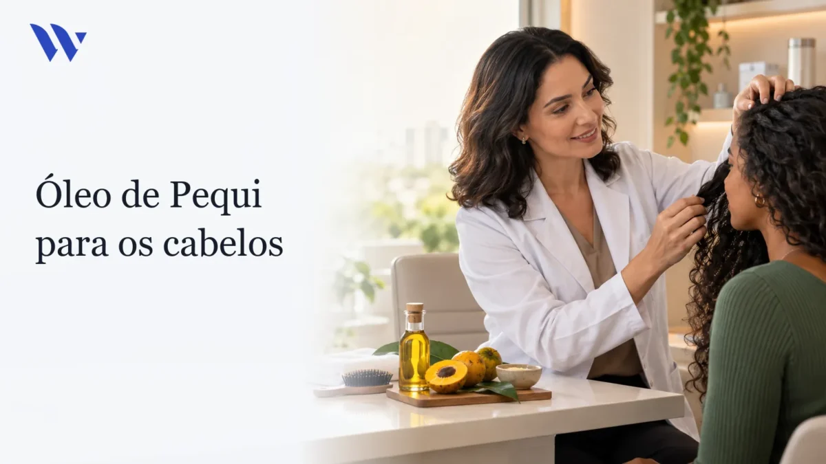 Dermatologista da Clínica Wulkan avaliando paciente em consultório — Óleo de Pequi para os cabelos