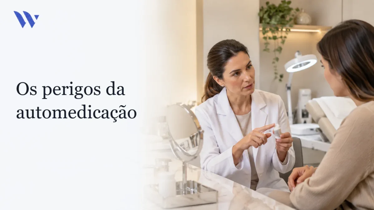 Dermatologista da Clínica Wulkan avaliando paciente em consultório — Os perigos da automedicação