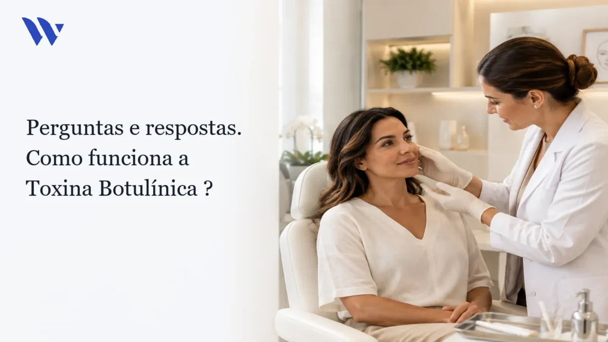 Perguntas e respostas. Como funciona a Toxina Botulínica ? — Clínica Wulkan Dermatologista da Clínica Wulkan avaliando paciente em consultório — Perguntas e respostas. Como funciona a Toxina Botulínica ?