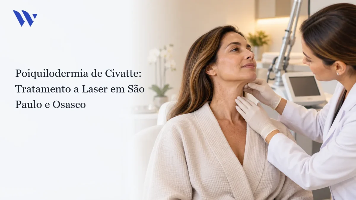 Dermatologista da Clínica Wulkan avaliando paciente em consultório — Poiquilodermia de Civatte: Tratamento a Laser em São Paulo e Osasco