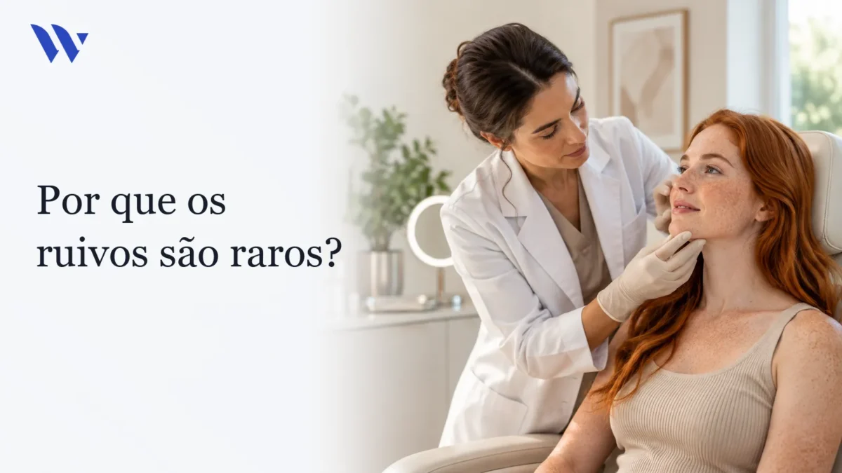 Dermatologista da Clínica Wulkan avaliando paciente em consultório — Por que os ruivos são raros?