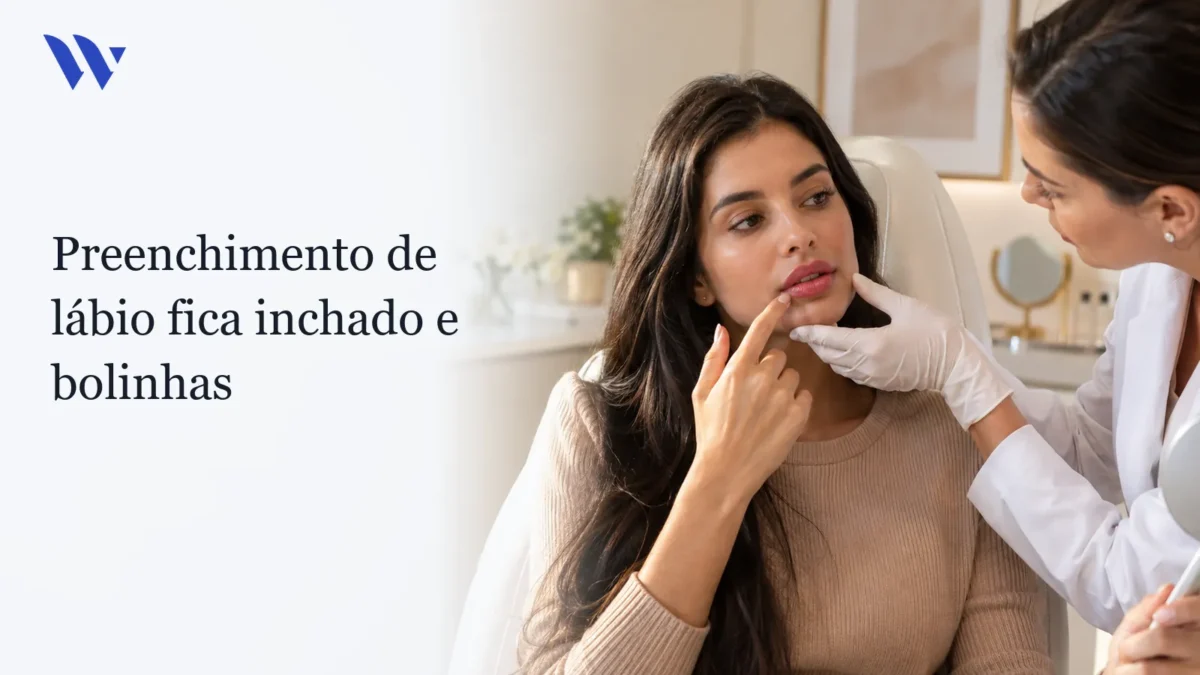 Dermatologista da Clínica Wulkan avaliando paciente em consultório — Preenchimento de lábio fica inchado e bolinhas